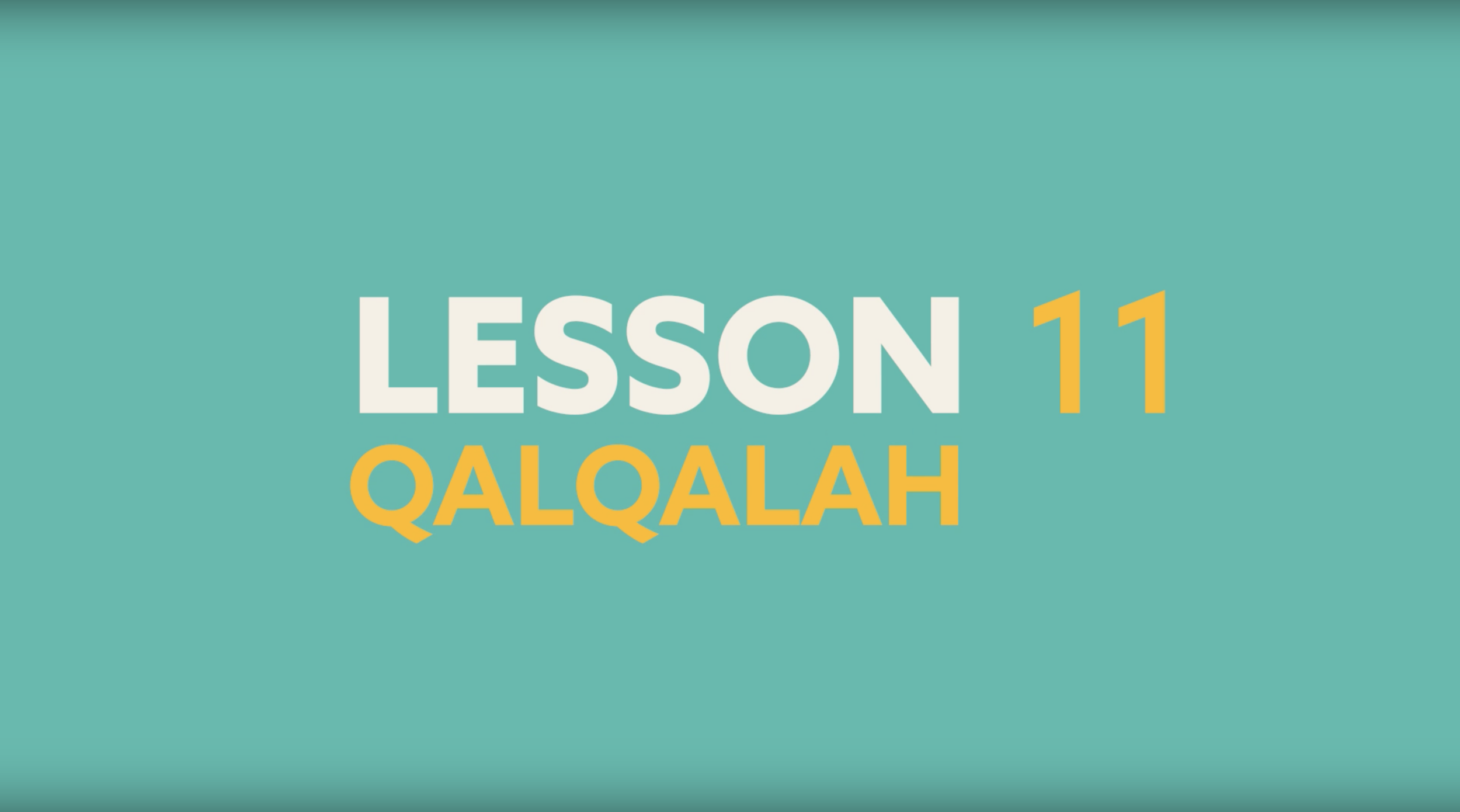 Lesson 11 - Qalqalah
