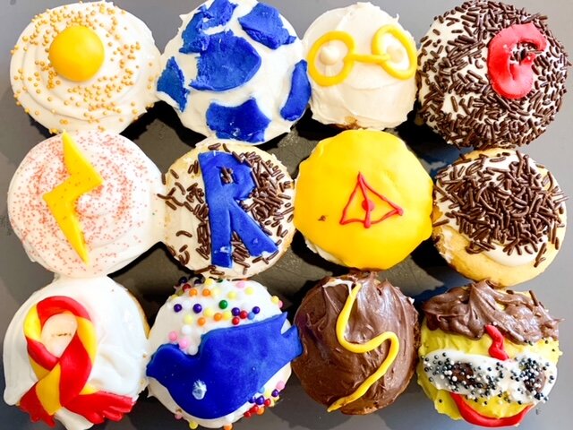  Our HP themed cupcakes. We sent pictures to grandparents to vote on the winners! 