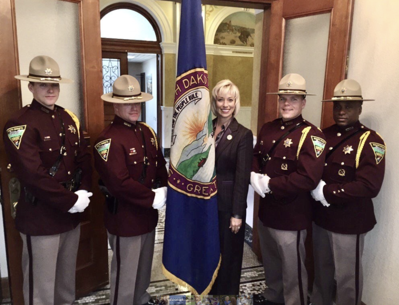  Shantel meeting members of the South Dakota Highway Patrol. 
