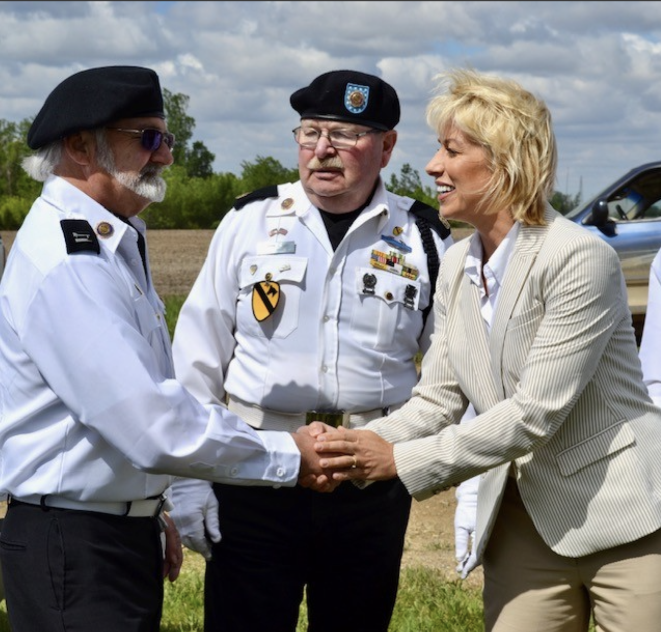  Shantel meeting retired members of the Army’s 1st Cavalry Division. 