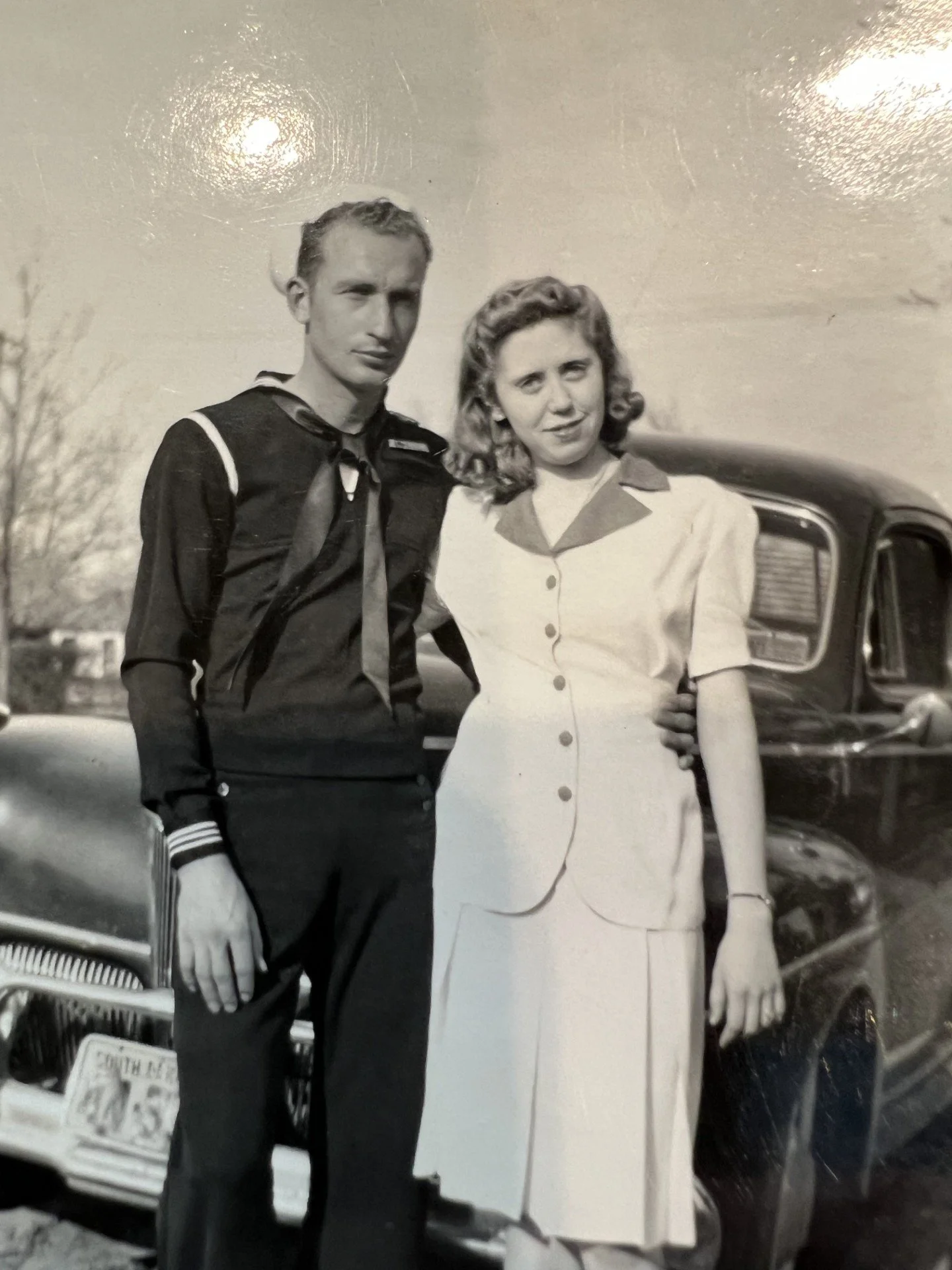   Roger’s mother Maxine and father Ira.&nbsp; Ira in the Navy during WWII.&nbsp;  