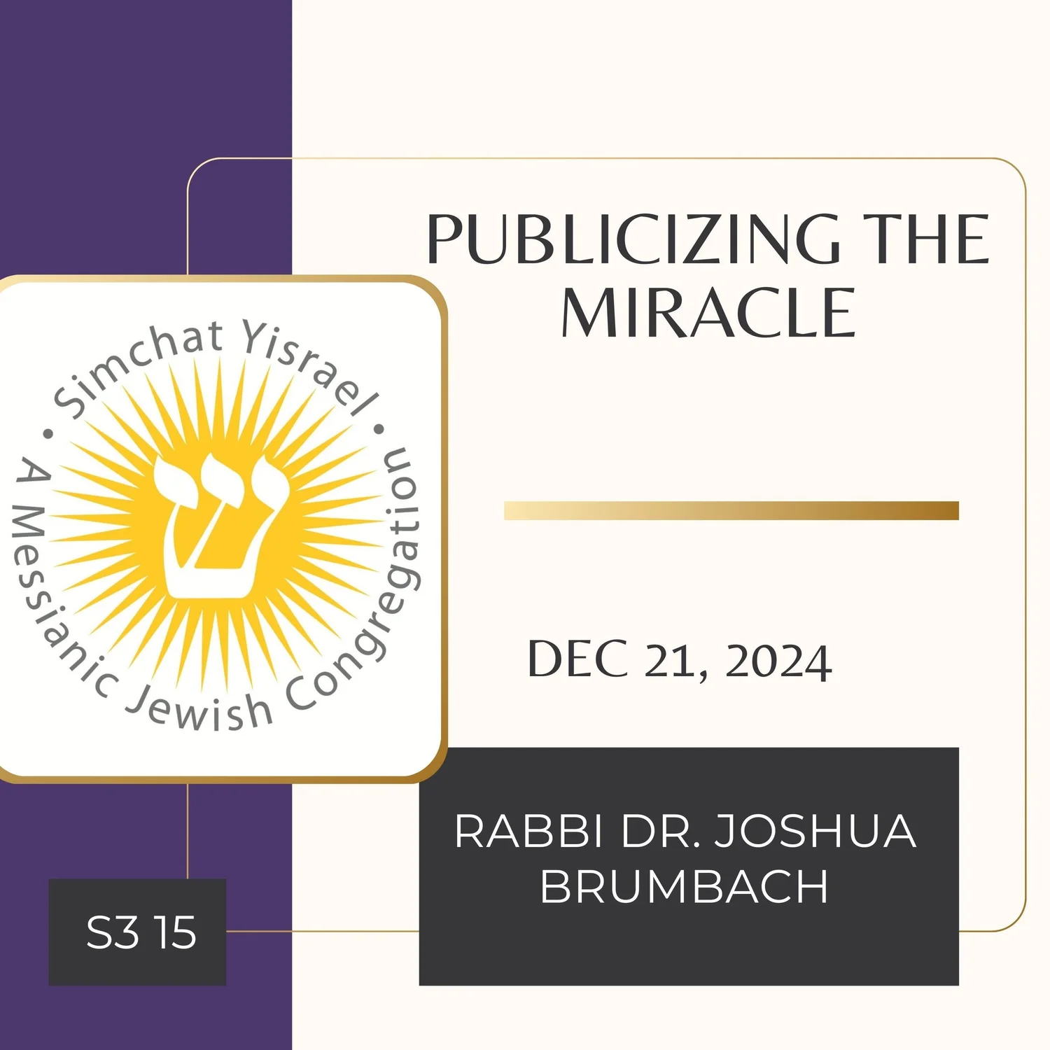 Publicizing the Miracle episode artwork