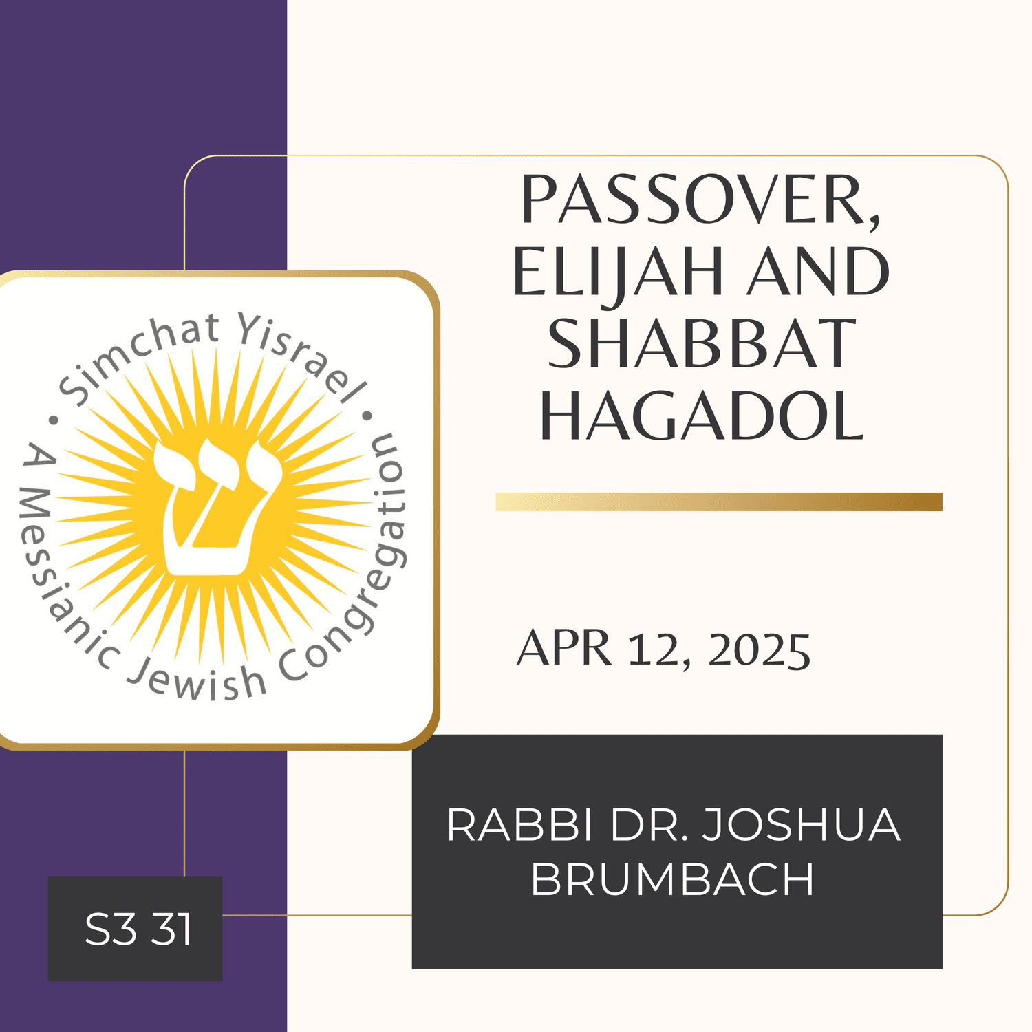Passover, Elijah and Shabbat HaGadol episode artwork