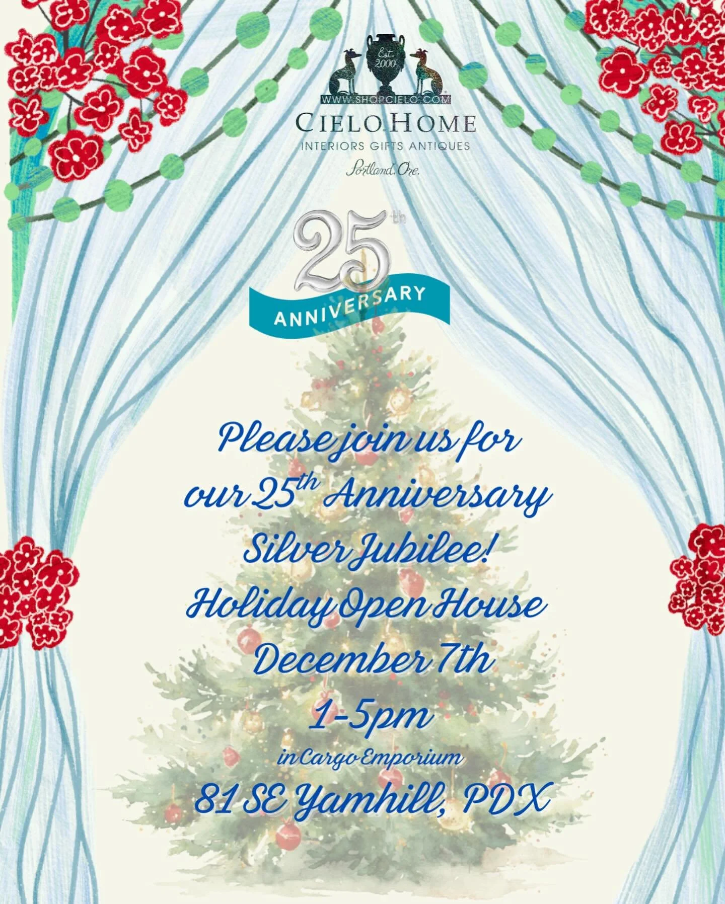 Please join us in #celebrating our #25 years of 
CIELO HOME ~ tomorrow #sunday 
@cargoinc 
1-5pm
#apperol #spritz &amp; #oldfriends 

***special coupons for #jubilee savings 

#shopsmall #shoplocal #shoployal #homegrown #artisan #curated #finegoods #