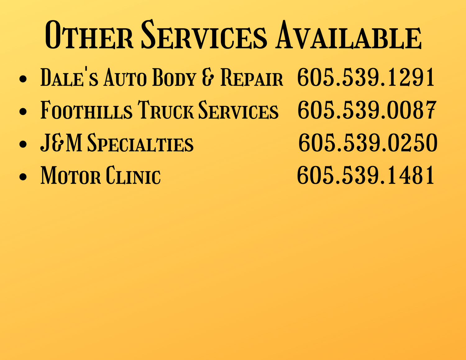 Business Directory — Wessington Springs, South Dakota