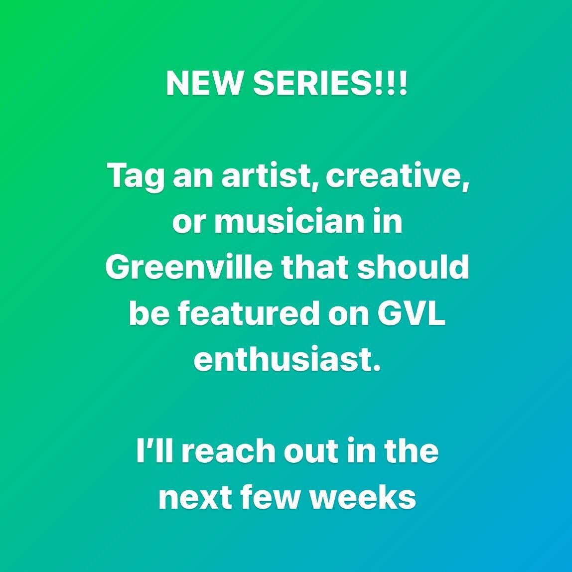 Your fave artist, creative, musician? Tag em! 👇#gvlenthusiast #gvltoday #gvldaily #greenville360 #gvlmusic #gvlsc