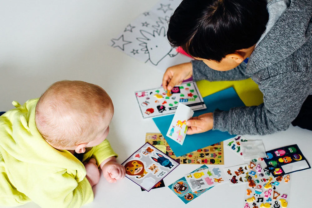 I don't know about you but I have always been a fan of stickers. Puffy stickers, letter stickers, scratch and sniff stickers... you name it, I love it! Luckily, the apple didn't fall too far from the tree as Jack is equally as obsessed.