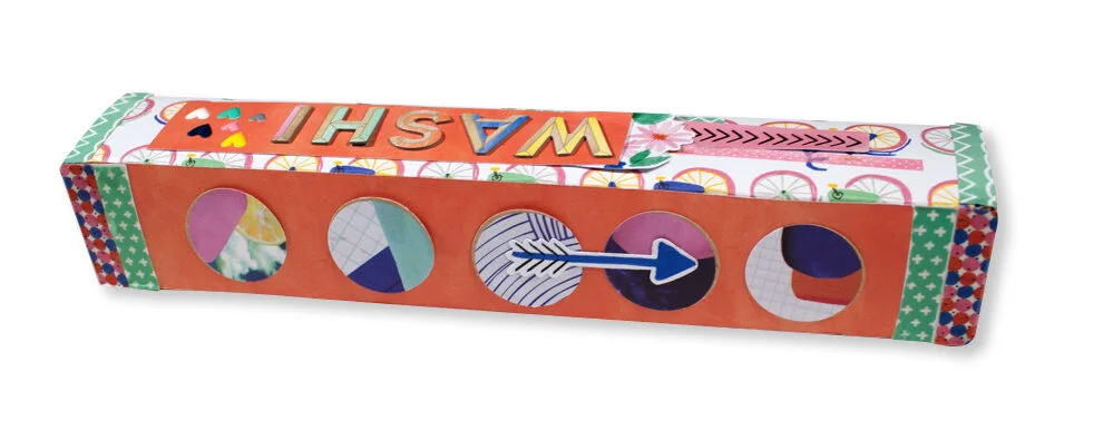 This project makes a great gift, too. With the holidays coming, why not create a decorative box filled with holiday-inspired Washi tapes!