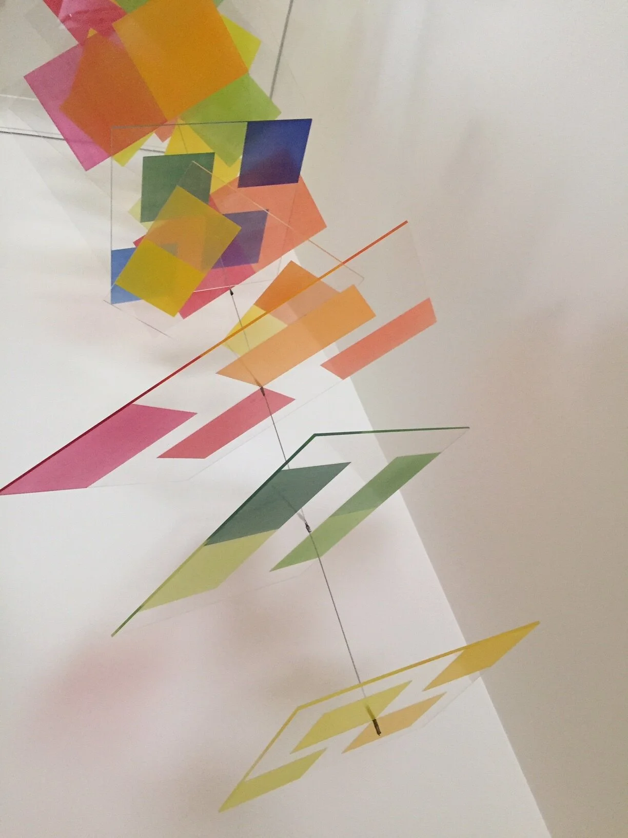  Do it yourself title - 2, 2004  dimensions variable, 9 panels up to 60 x 60 cm  acrylic on acrylic sheet suspended from wire Collection: Private, Melbourne 