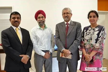 Mr. Muktesh Pardeshi, Charanjit Singh (Co Leader of this project from Ekta NZ), Dr. Shekhar Bandyopadhyay (Professor Asian History and Director of NZ IRI, Vic Uni and Ganeev Kaur Dhillon (curator from the Partition Museum)