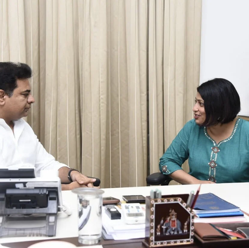 With state’s IT Minister, and Agriculture Minister Niranjan Reddy.