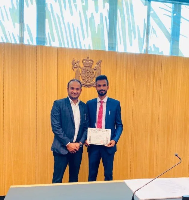 Jagmeet (right) with his brother Narinder, after being appointed one of the youngest JPs in New Zealand