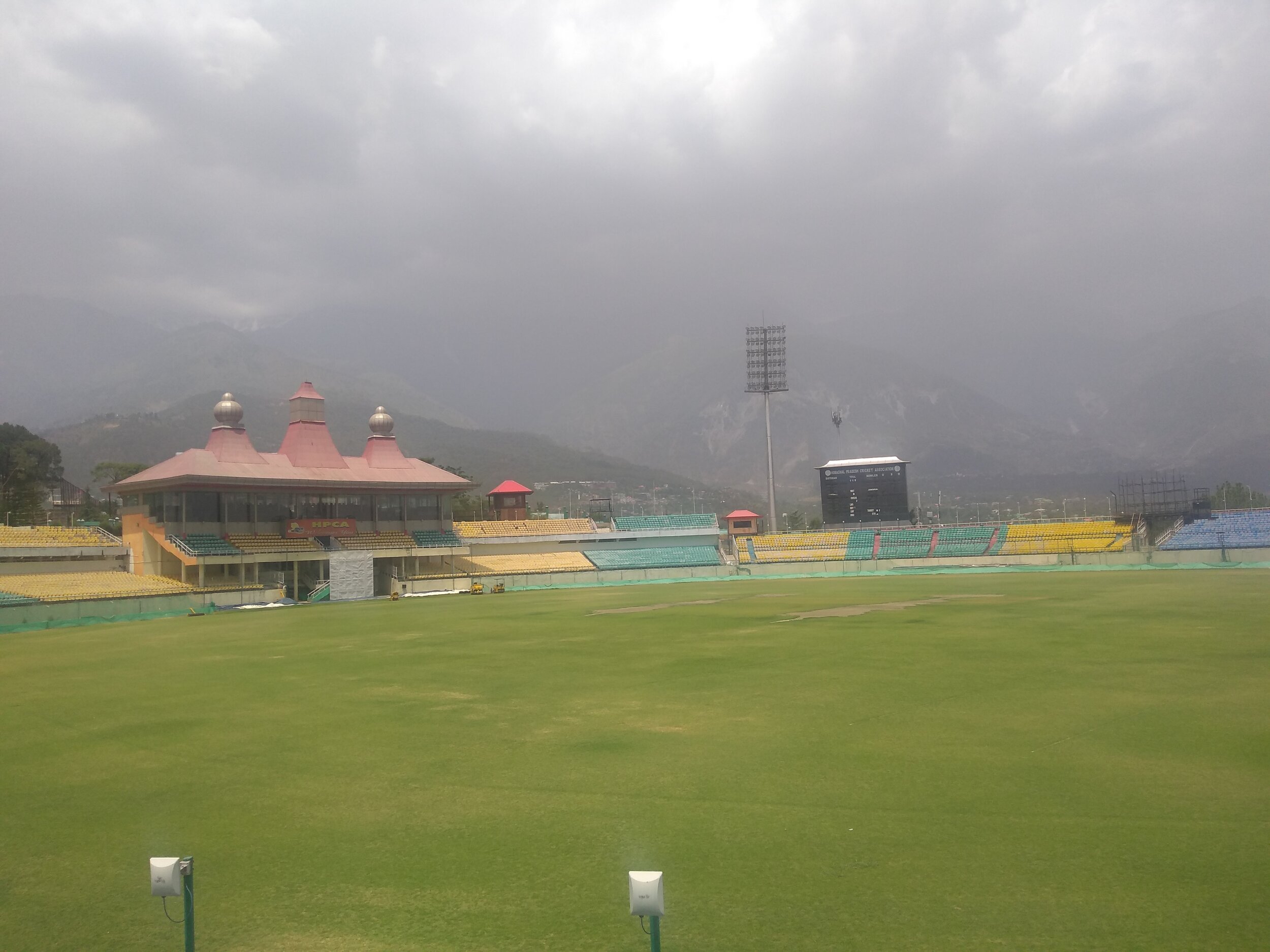 The picturesque Himachal Pradesh Cricket Association Stadium