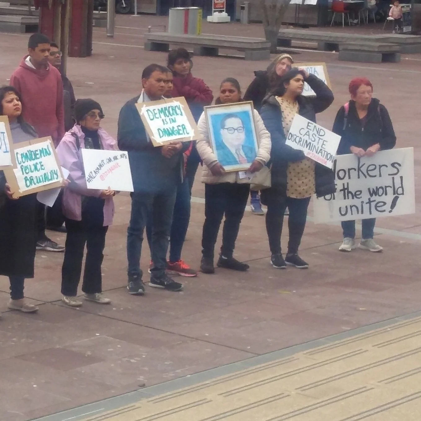Kiwi-Indians in Auckland, protest the arrest of journalists, activists and students in India