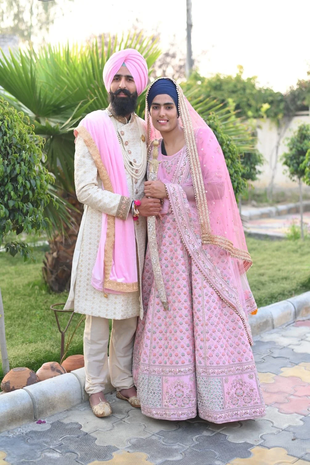 Navpreet Kaur with her husband