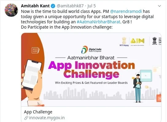 Digital India AatmaNirbhar Bharat App Innovation Challenge ends this Saturday