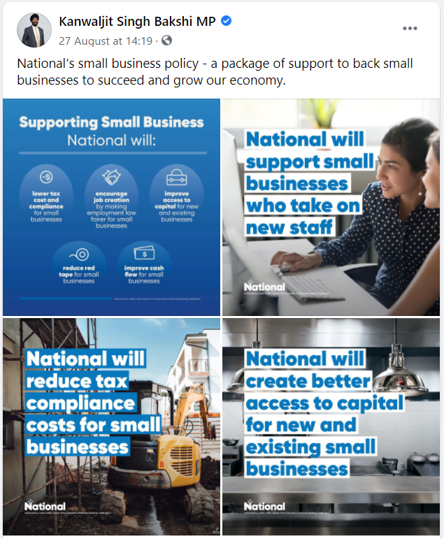 National's small business policy - a package of support to back small businesses to succeed and grow our economy: Bakshi