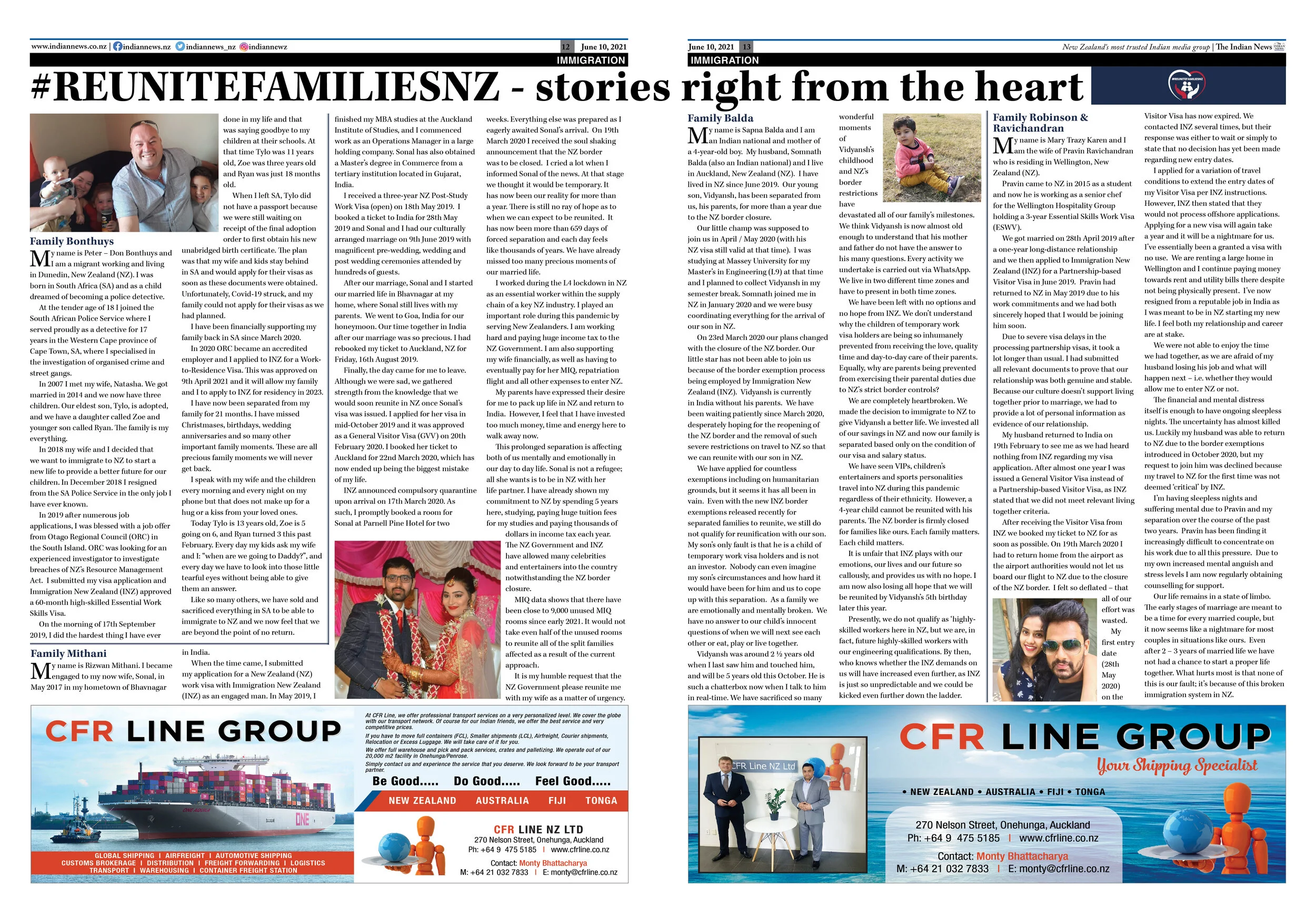 #REUNITEFAMILIESNZ - stories right from the heart