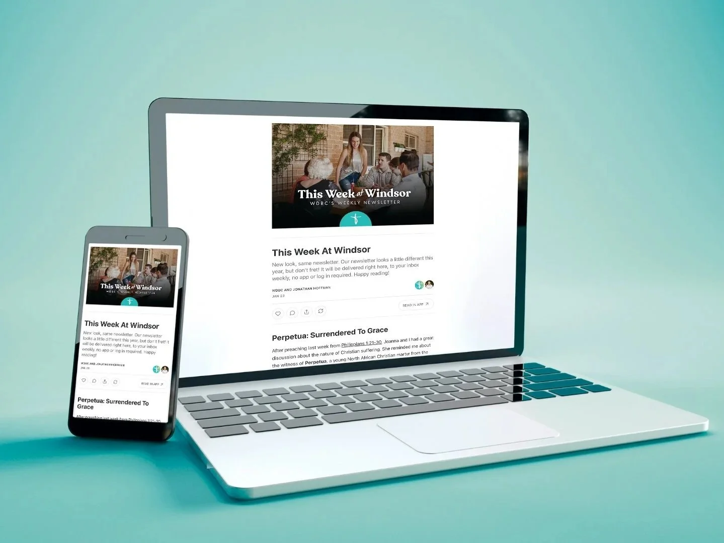 Image of the WDBC newsletter displayed on various devices