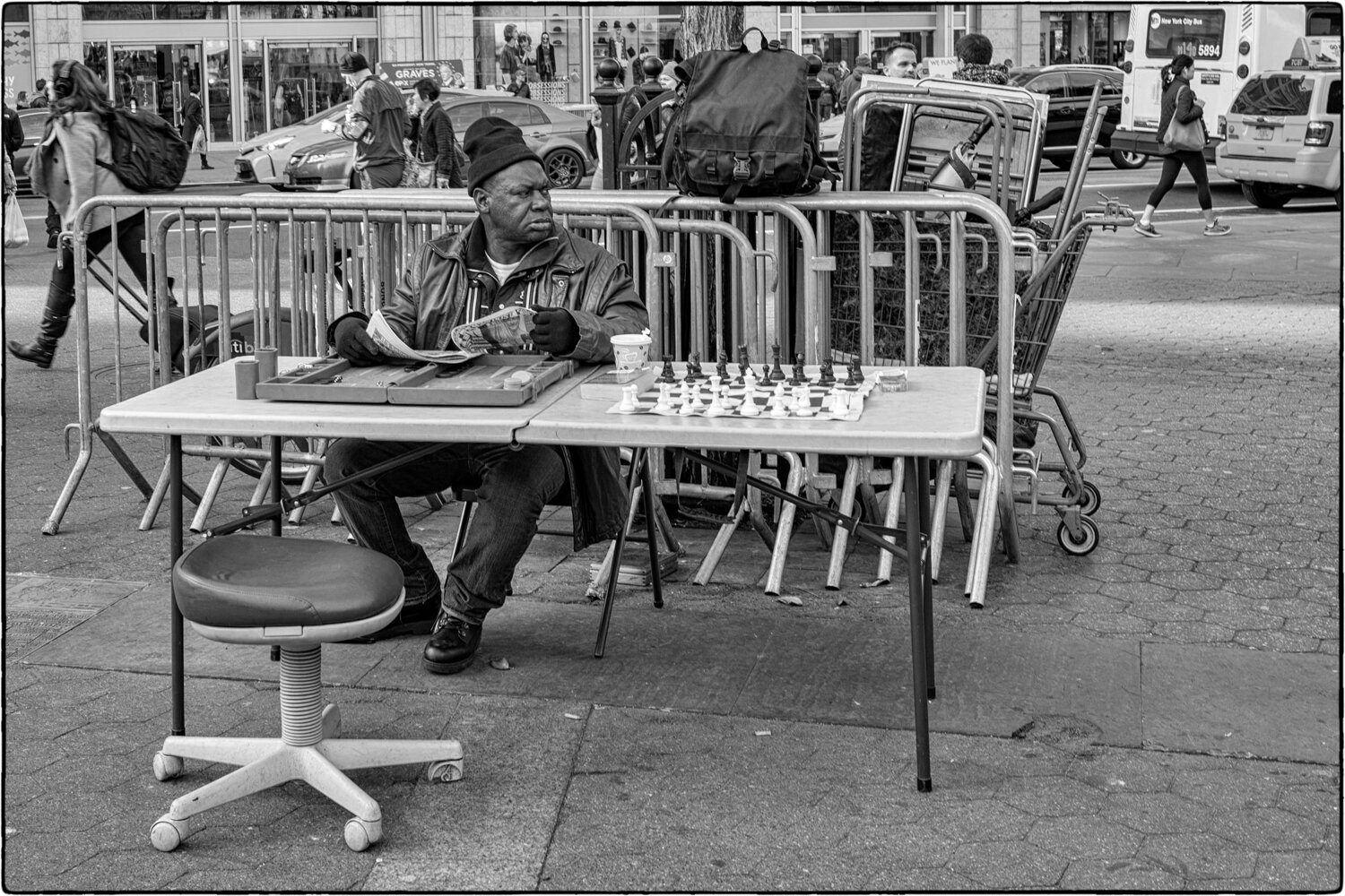 union square, chess player