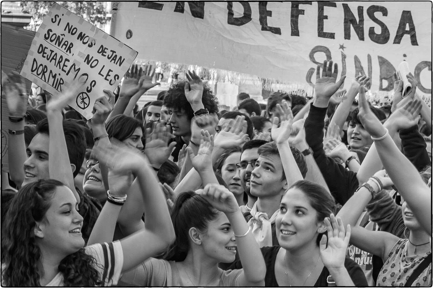 Barcelona,  dans la manif étudiante