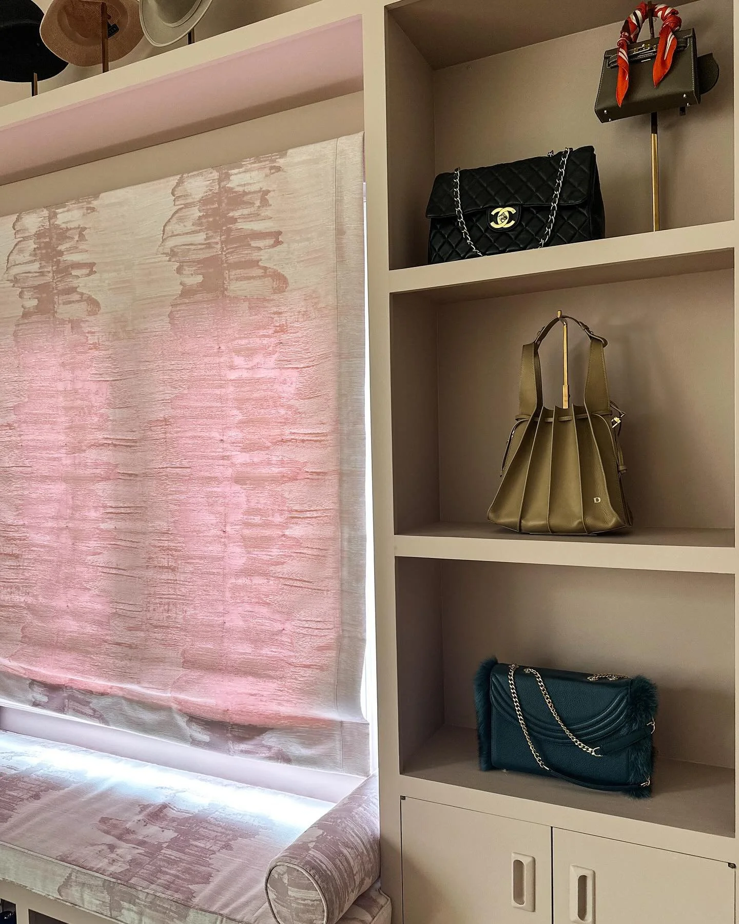 This newly renovated space was designed just for her &mdash; complete with custom drawers for jewelry, sunglasses, and all the little treasures. A gift-wrapping station, a chic desk area, and stunning custom window seats bring function and serenity t