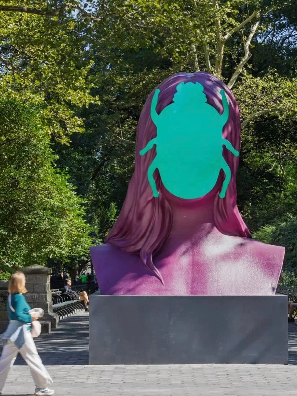 Monira Al Qadiri, &quot;First Sun&quot; now installed at Doris C Freedman Plaza in New York's Central Park for the @publicartfund. This is the first public artwork by the Berlin-based Kuwaiti visual artist who I was thrilled to learn about thanks to 