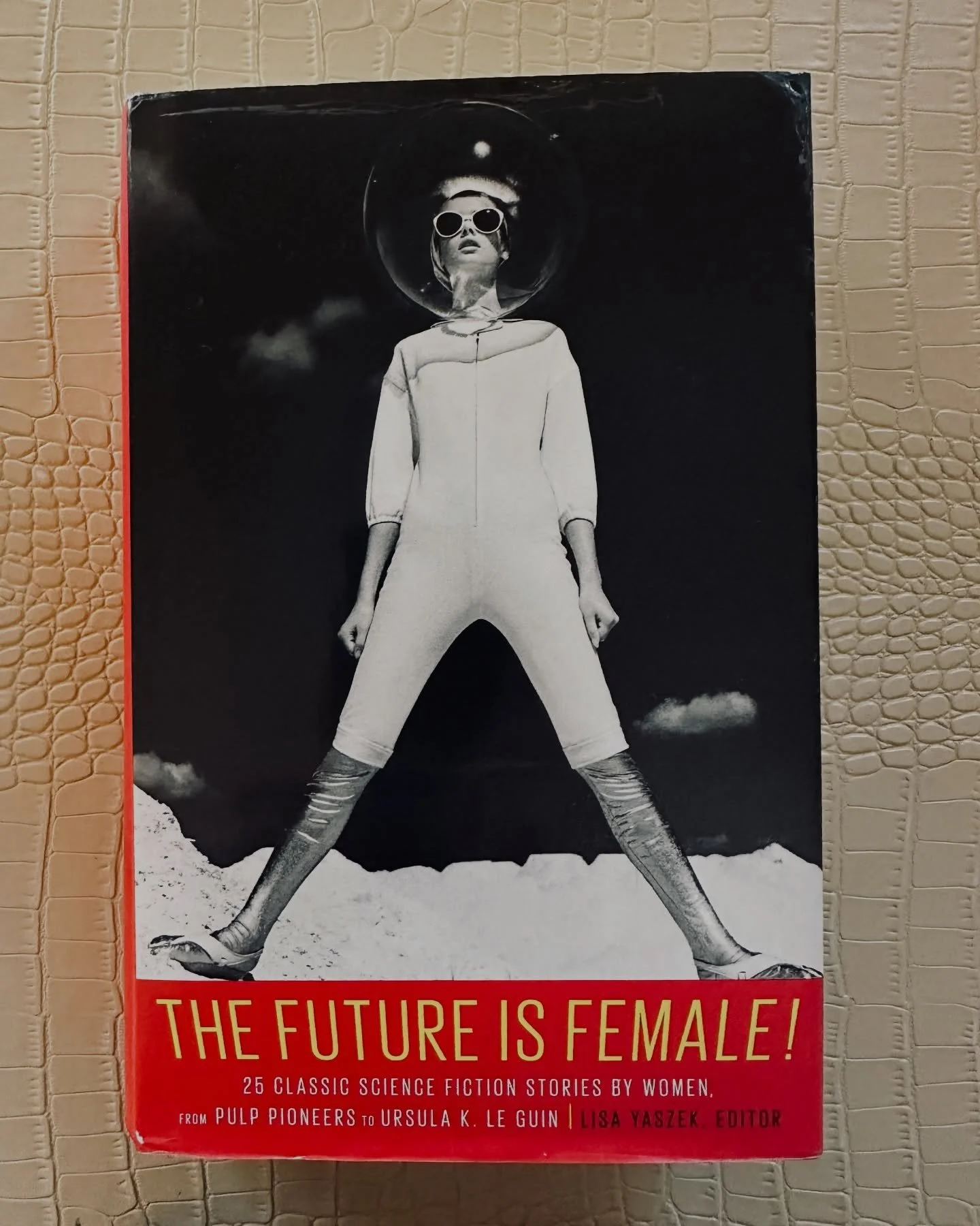 What I'm reading... classic sci fi by women. The stories in this amazing anthology are little gold mines. Like Margaret St.Clair's &quot;The Inhabited Man&quot;- &quot;...Presentable and prosperous-looking, he was sure he could ship out into space ag