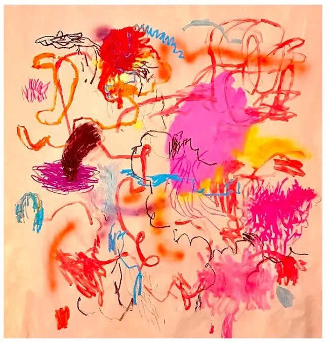 Yasmine Esfandiary, "Untitled," 2023. Oil, acrylic, oil pastel, spray paint on canvas. 

One of a gorgeous collection of works in the new show "Hard 'n' Soft" co- curated by @art_work.s and @abigailogilvygallery hosted by @broding