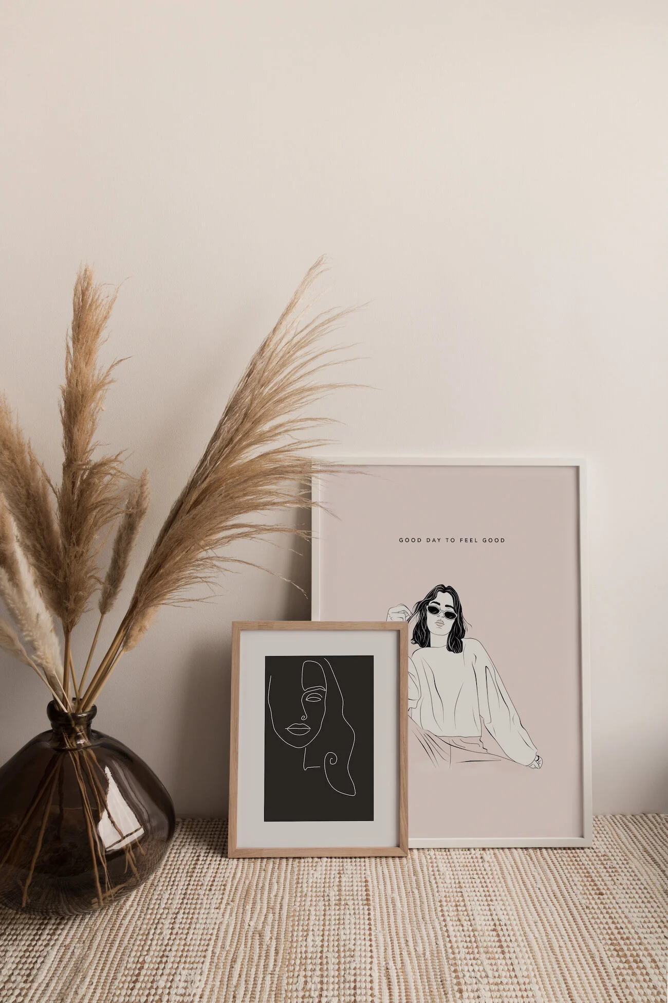 Minimalistische Einlinienzeichnung auf schwarzem Hintergrund