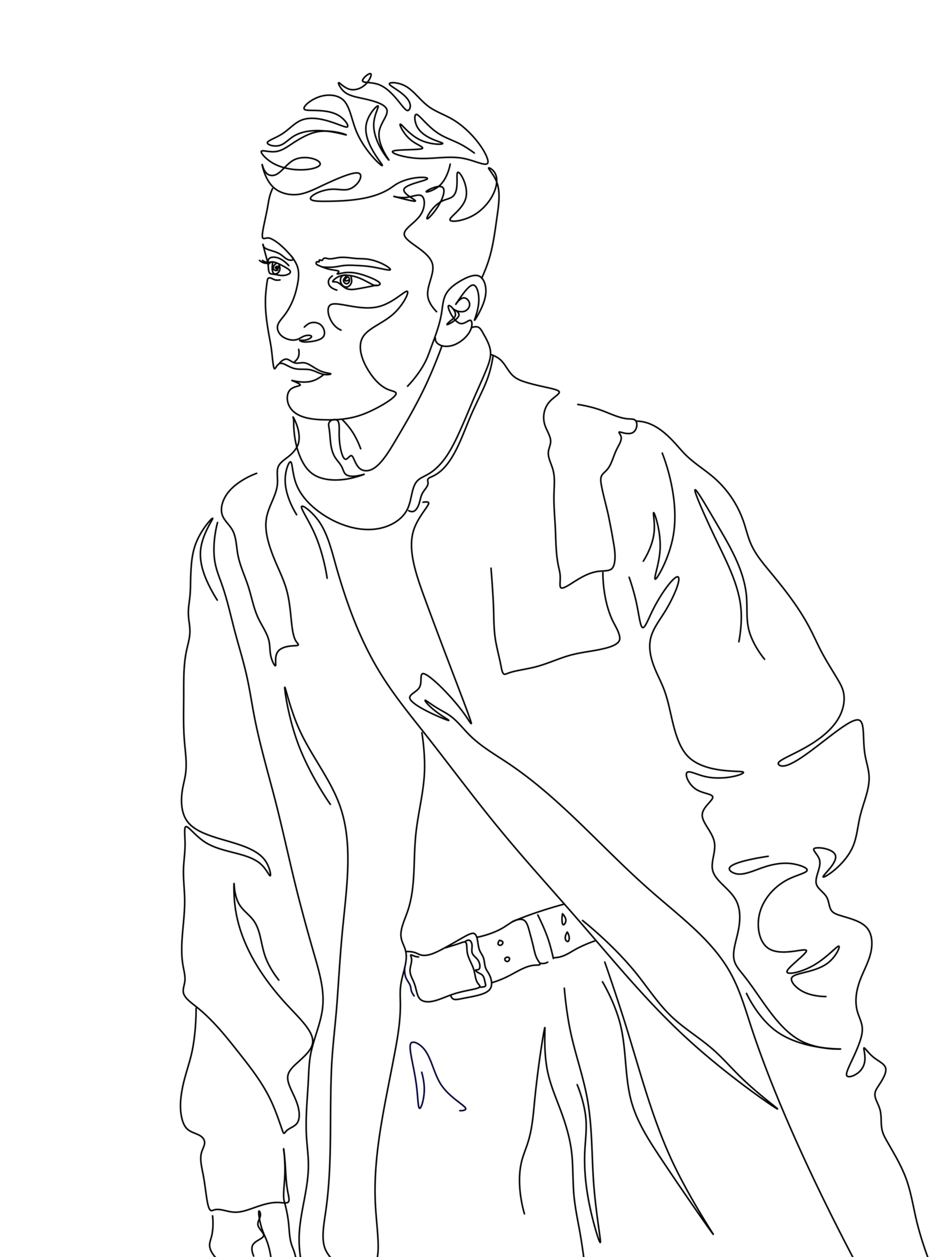 Schwarz-weiß-Zeichnung eines Mannes