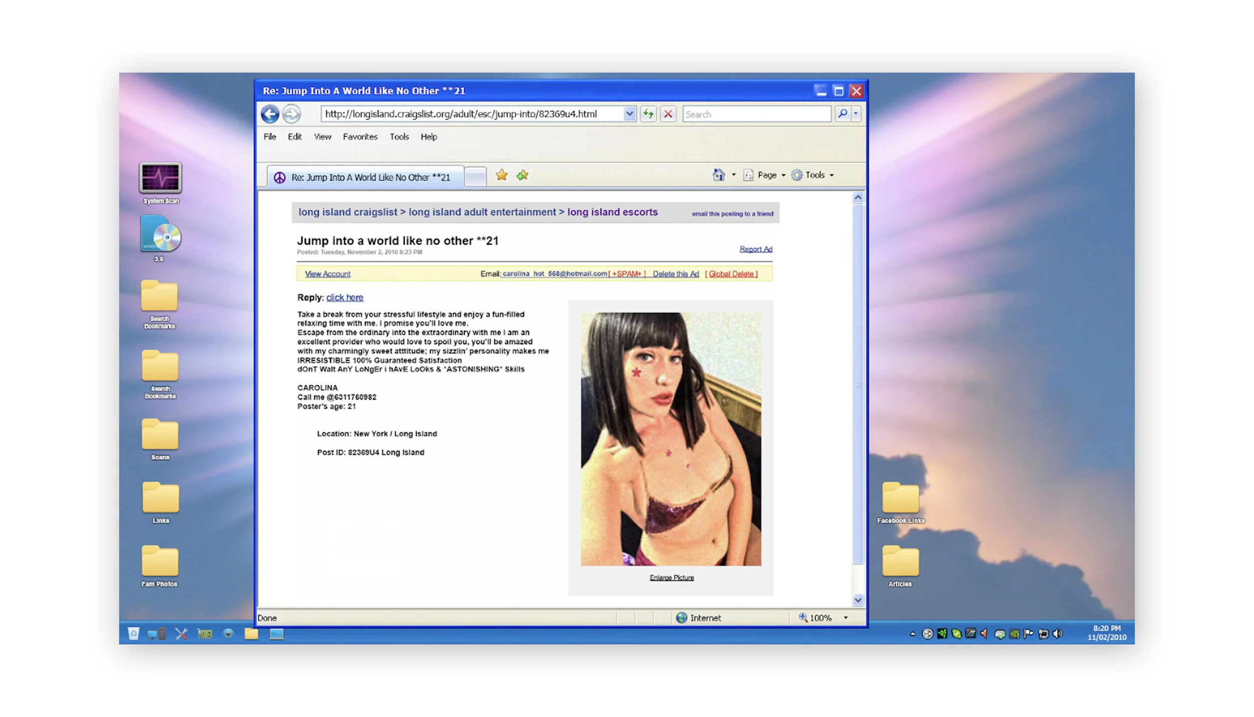 Period 2007 Craigslist Ad &amp; Desktop Design