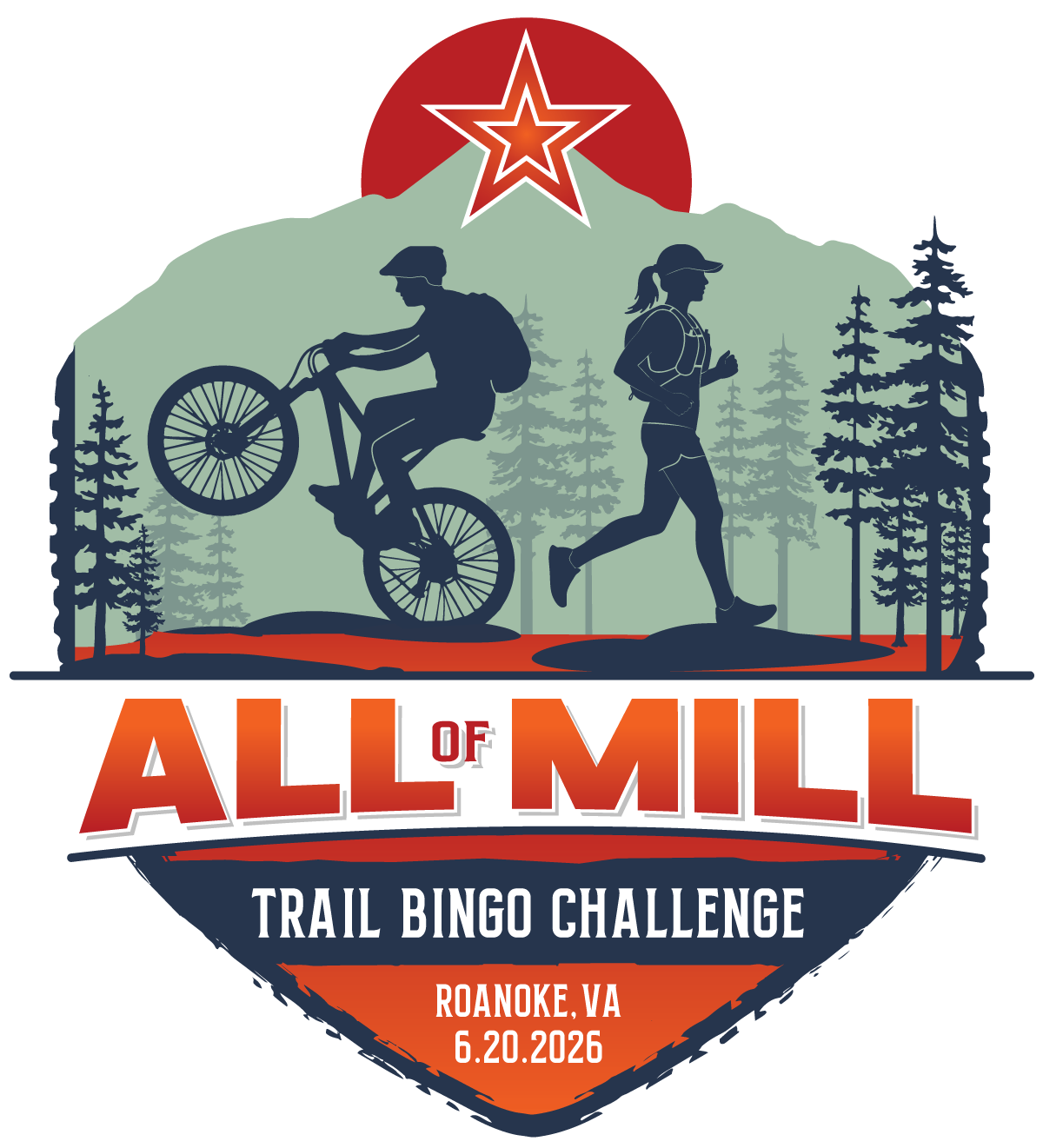 All of Mill Mountain Social Ride and Trail Bingo