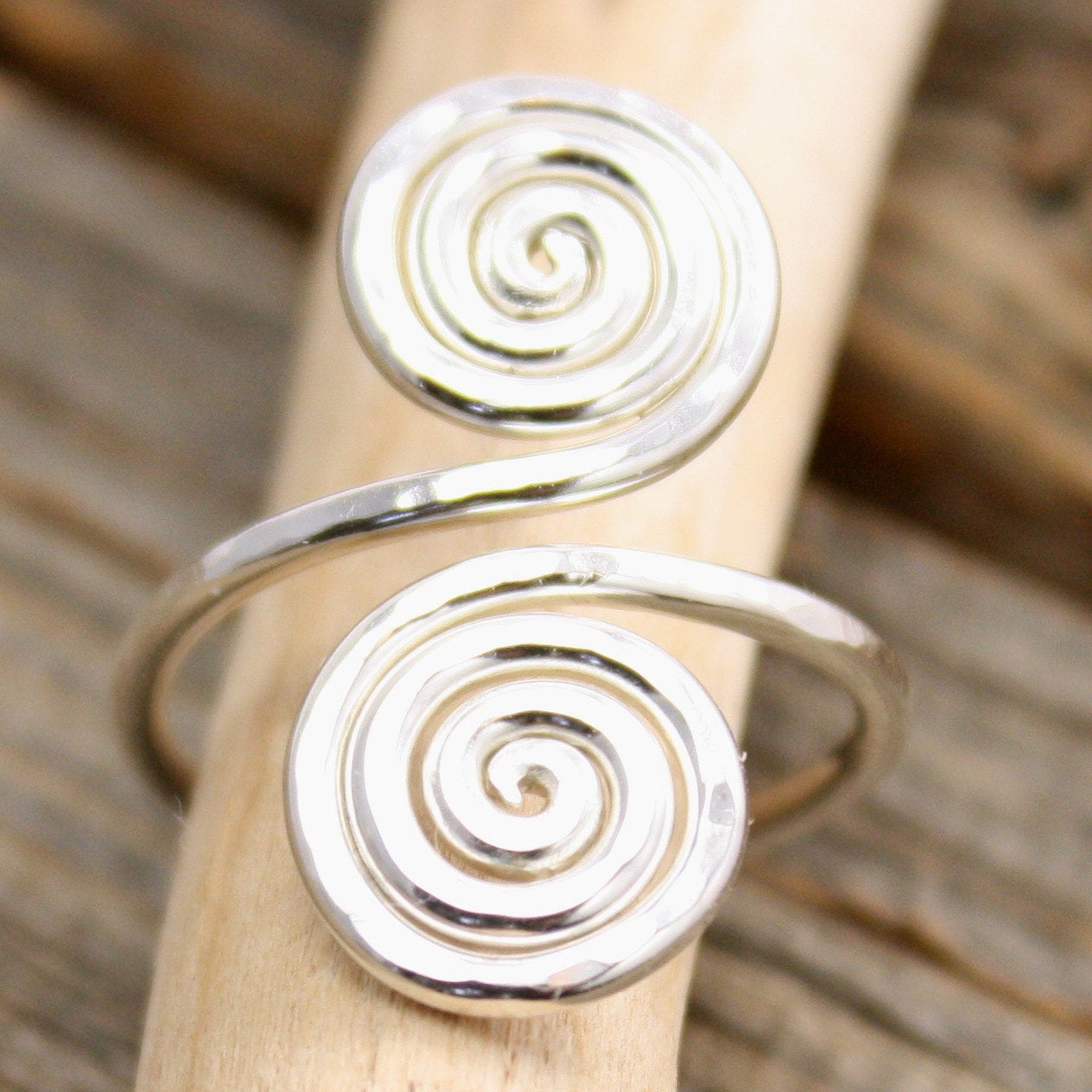 Spiral Oxi Sterling Silver Ring — Palenque Jewellery
