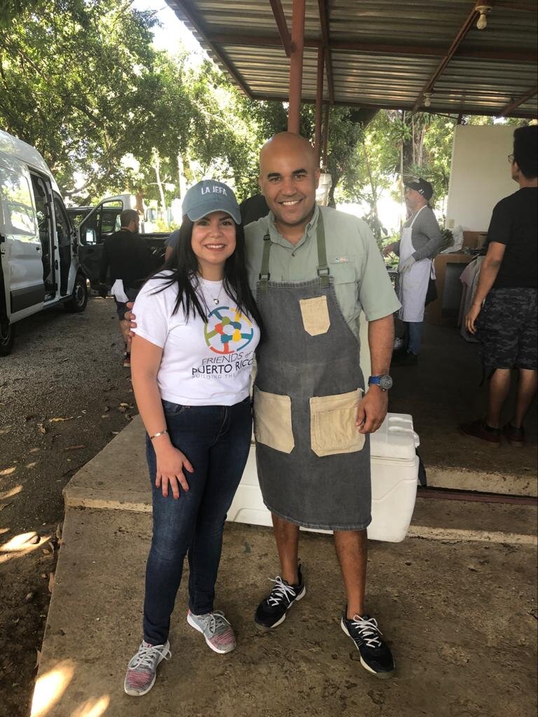 Our President, Angelique Sina, with one of the chefs that helped serve meals