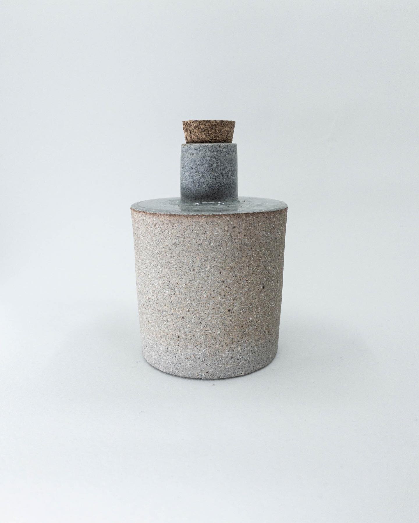 Potion bottles. Made from &ldquo;granite&rdquo; stoneware with a clear glaze, reduction fired to cone 10. Brother and sister pieces for a brother and a sister. More of that good polished concrete combo. 
.
.
.
.
.
#pottery #ceramics #handmade #bottle