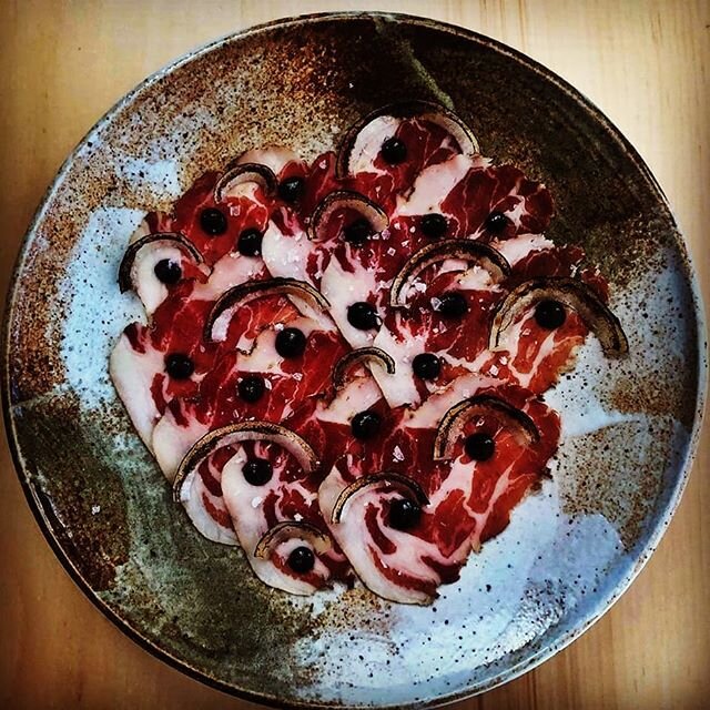 Meuwly's Coppa with Smoked &amp; Preserved Berries and Grilled Onion at @smokeybearyeg 
#MeuwlysOnTheMenu #eatlocal #yegfood