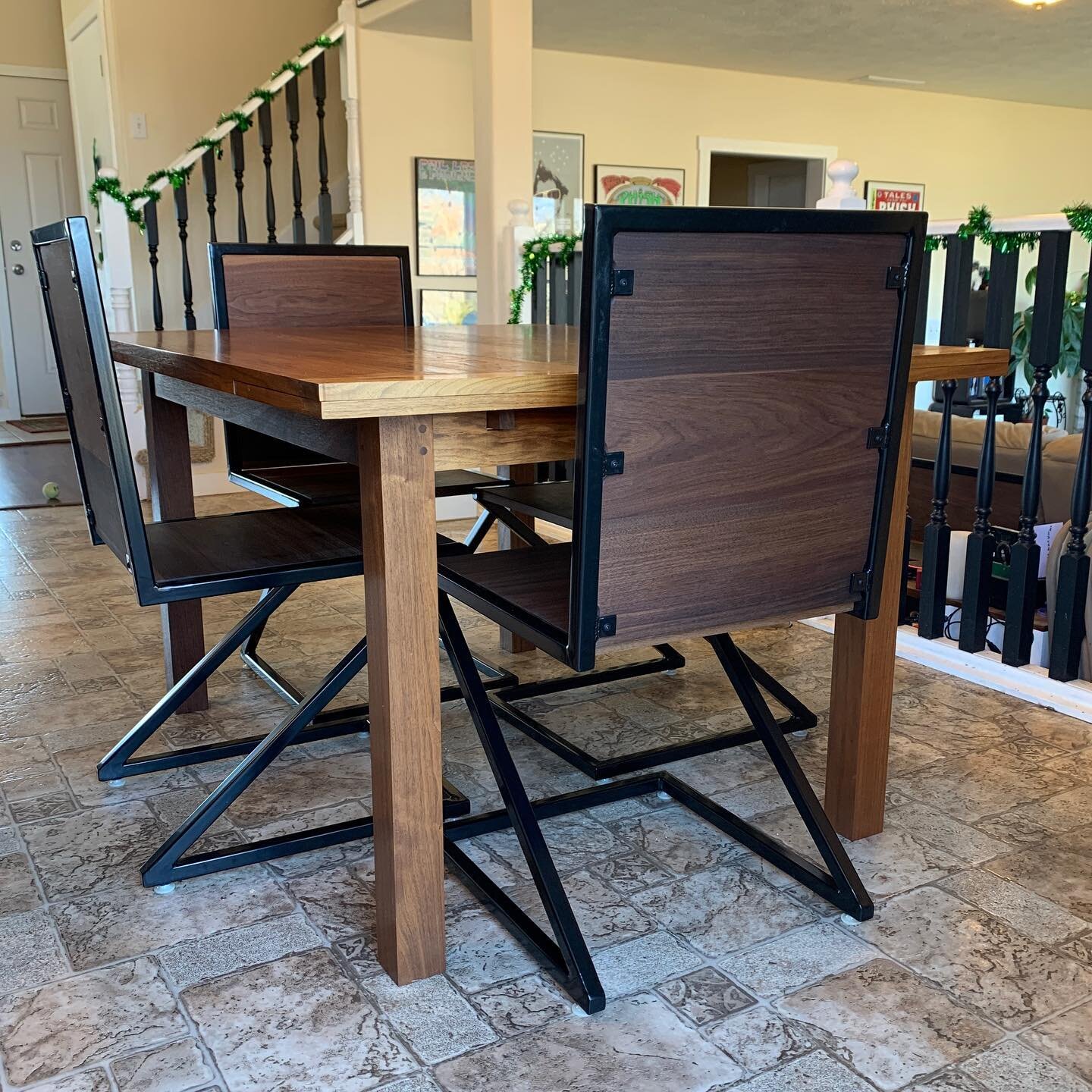 These new chairs are so much more our style! Swipe to see the before! However, we now need to refinish the table as it was done long before we discovered @rubiomonocoatusa and it has yellowed over the past couple years and doesn&rsquo;t even come clo
