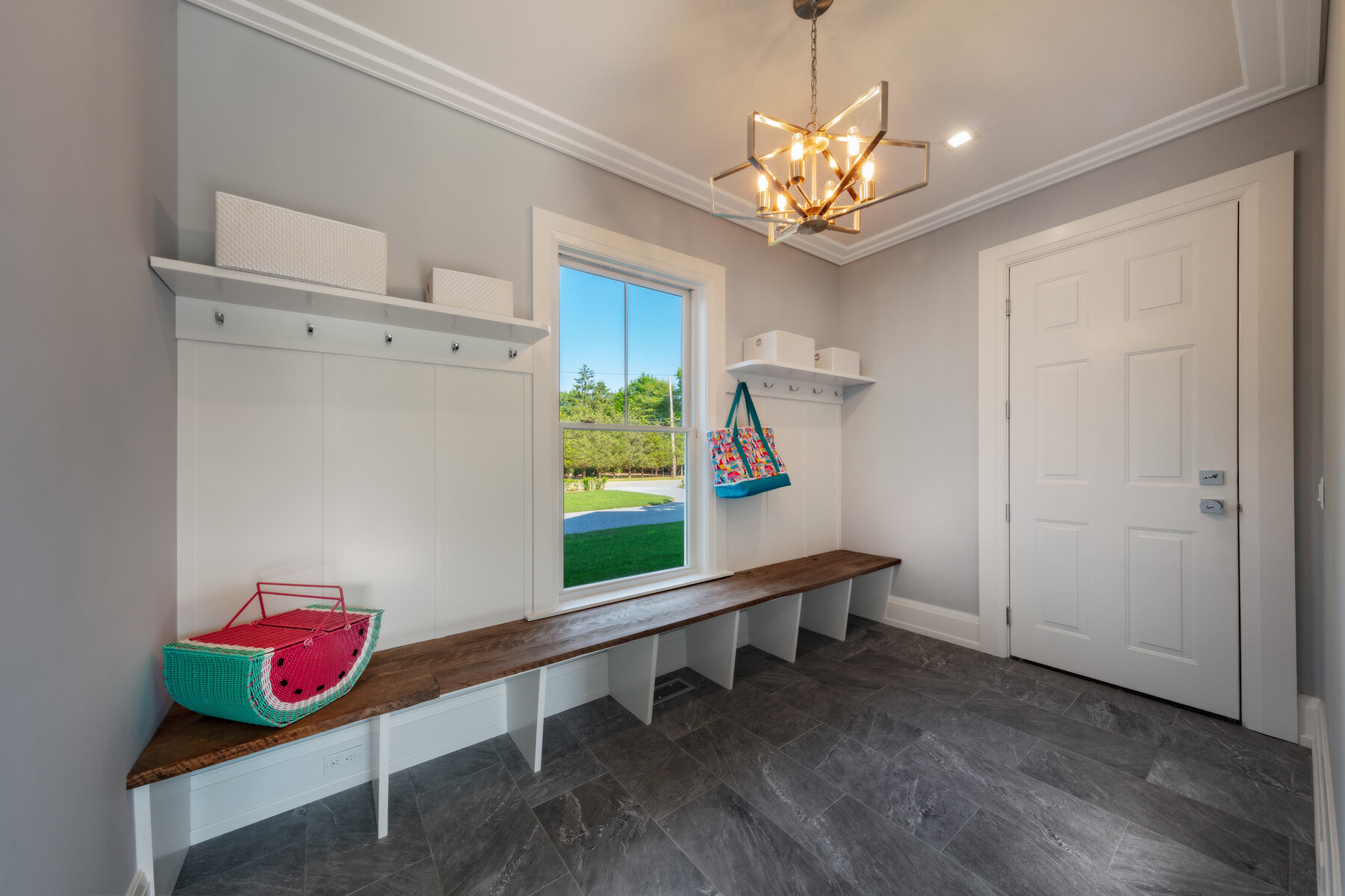 Westhampton luxury modular home new construction Signature Building Systems Mudroom Built-ins.jpg