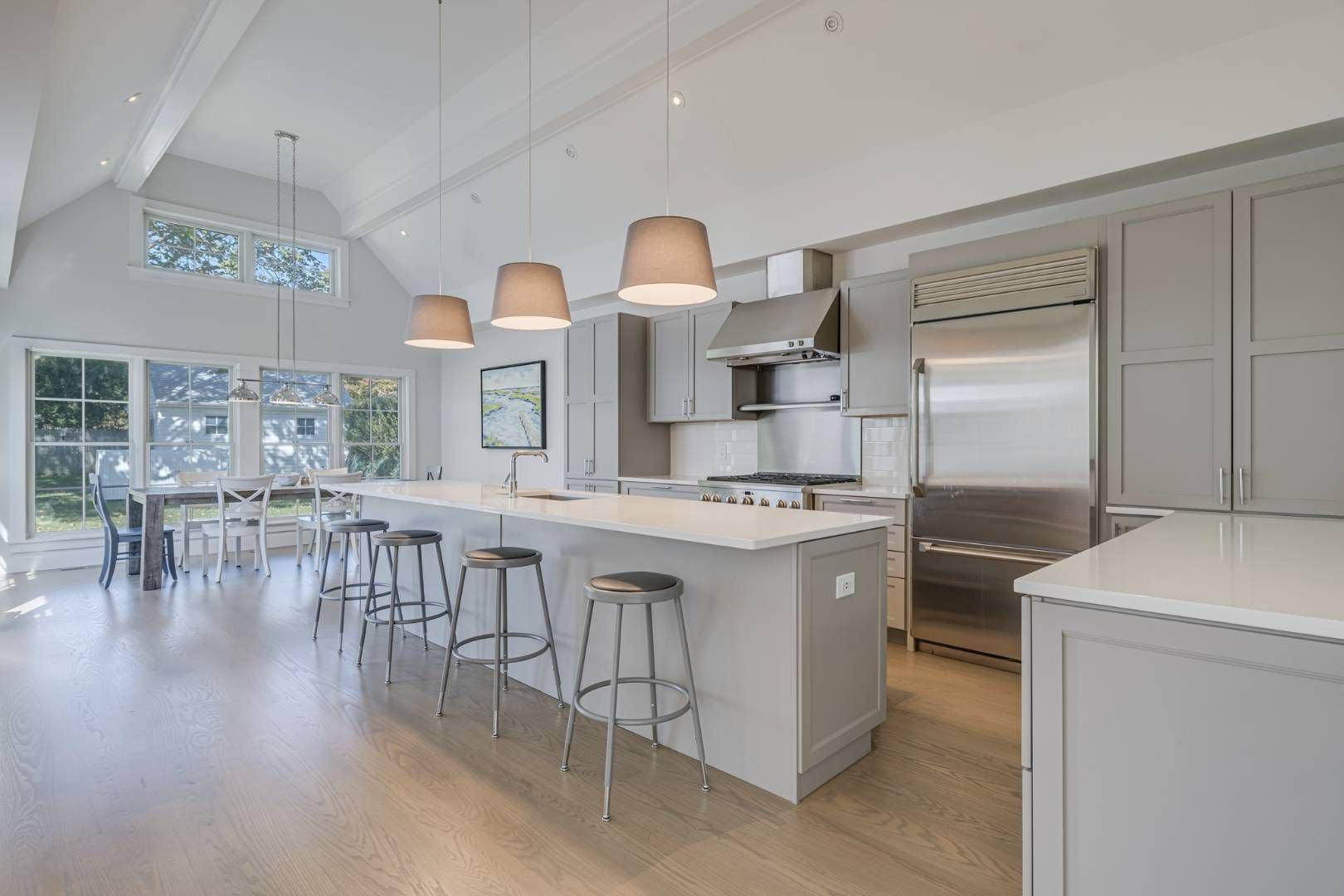 Open floor plan kitchen in modular Hamptons home.jpg