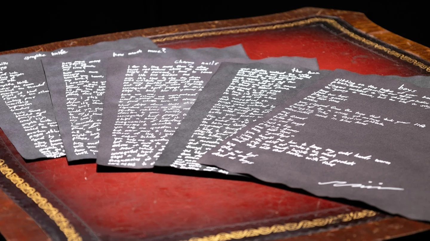 handwritten lyric sheet | limited edition

transcribed and autographed by riccio on 8.5&rdquo; x 11&rdquo; 24lb hand dyed black paper in white ink.

limited edition of 20

https://riccio.io/emporium/p/handwritten-lyric-sheet

#riccio #ricciomusic #mu
