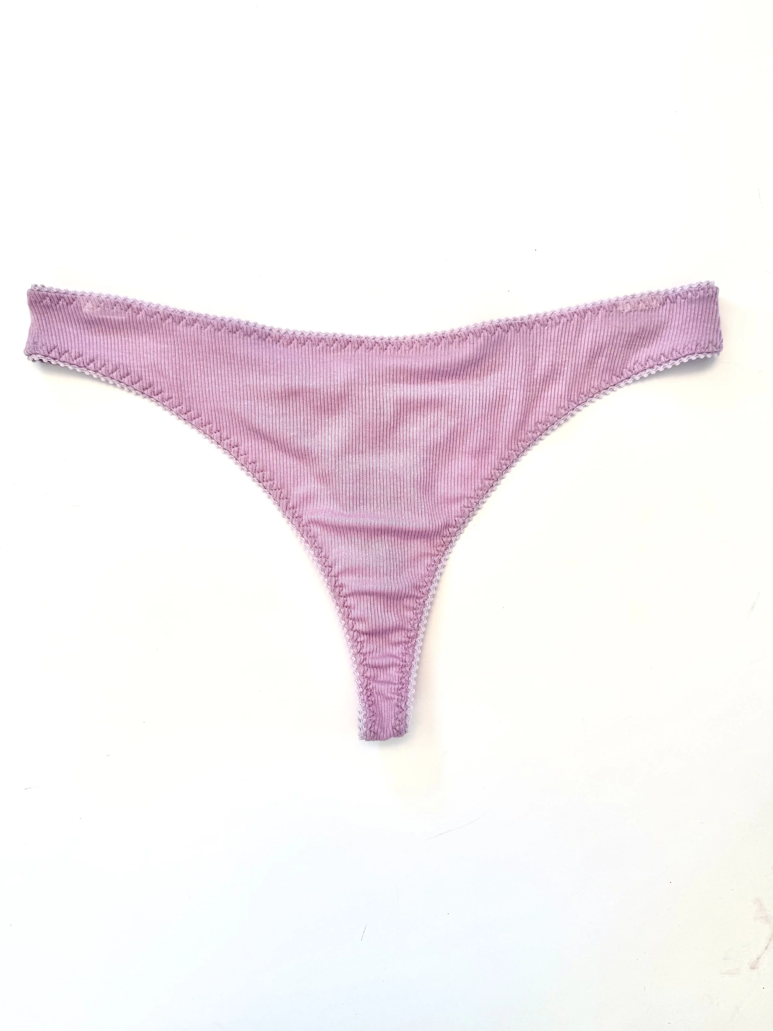 Thong Panty - Lilac Ribbed Tencel