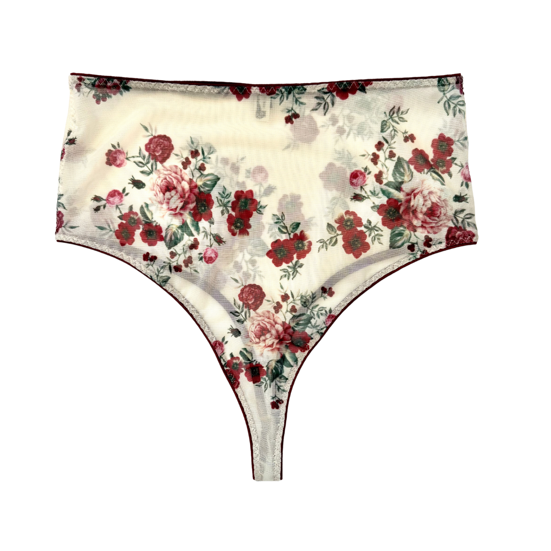 Hi Thong Panty - Floral Mesh