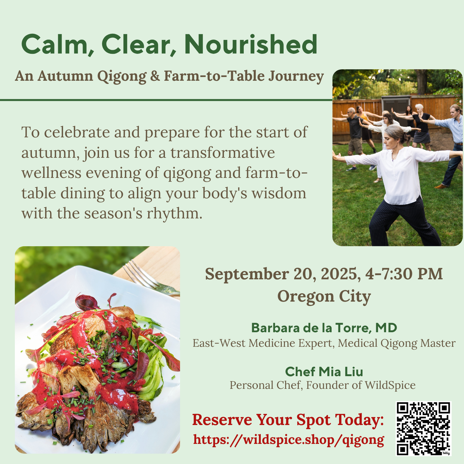 Calm, Clear, Nourished: An Autumn Qigong & Farm-to-Table Journey | Oregon City
