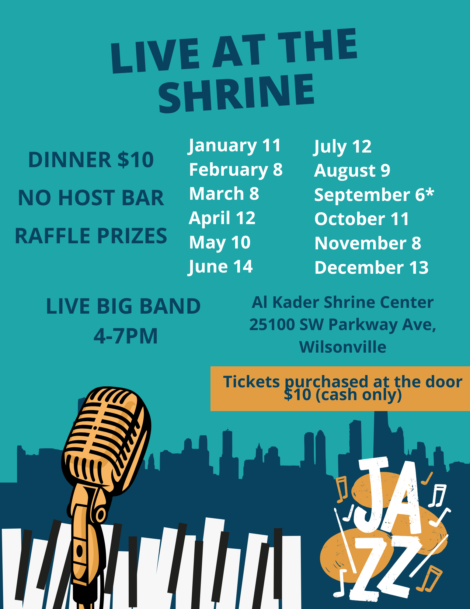 Live at the Shrine Monthly Jazz Concert &amp; Dance | Wilsonville