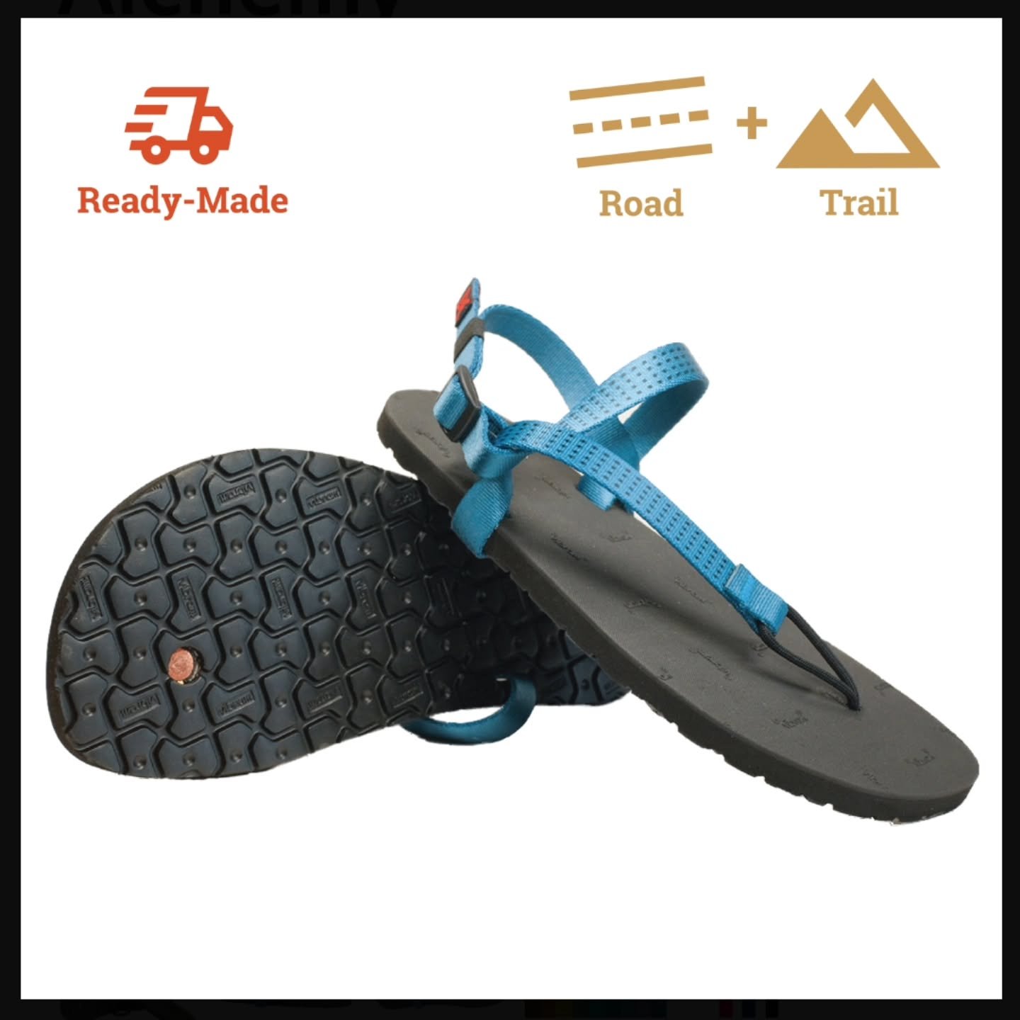 Alchemy Ready-Made

We've made a move and switched things up a bit. Our Alchemy Black quick-ship sandal now has more options.

Introducing the ready-made Alchemy. Available with ANY strap colors!

For the ready-made version, we use our Standard foots