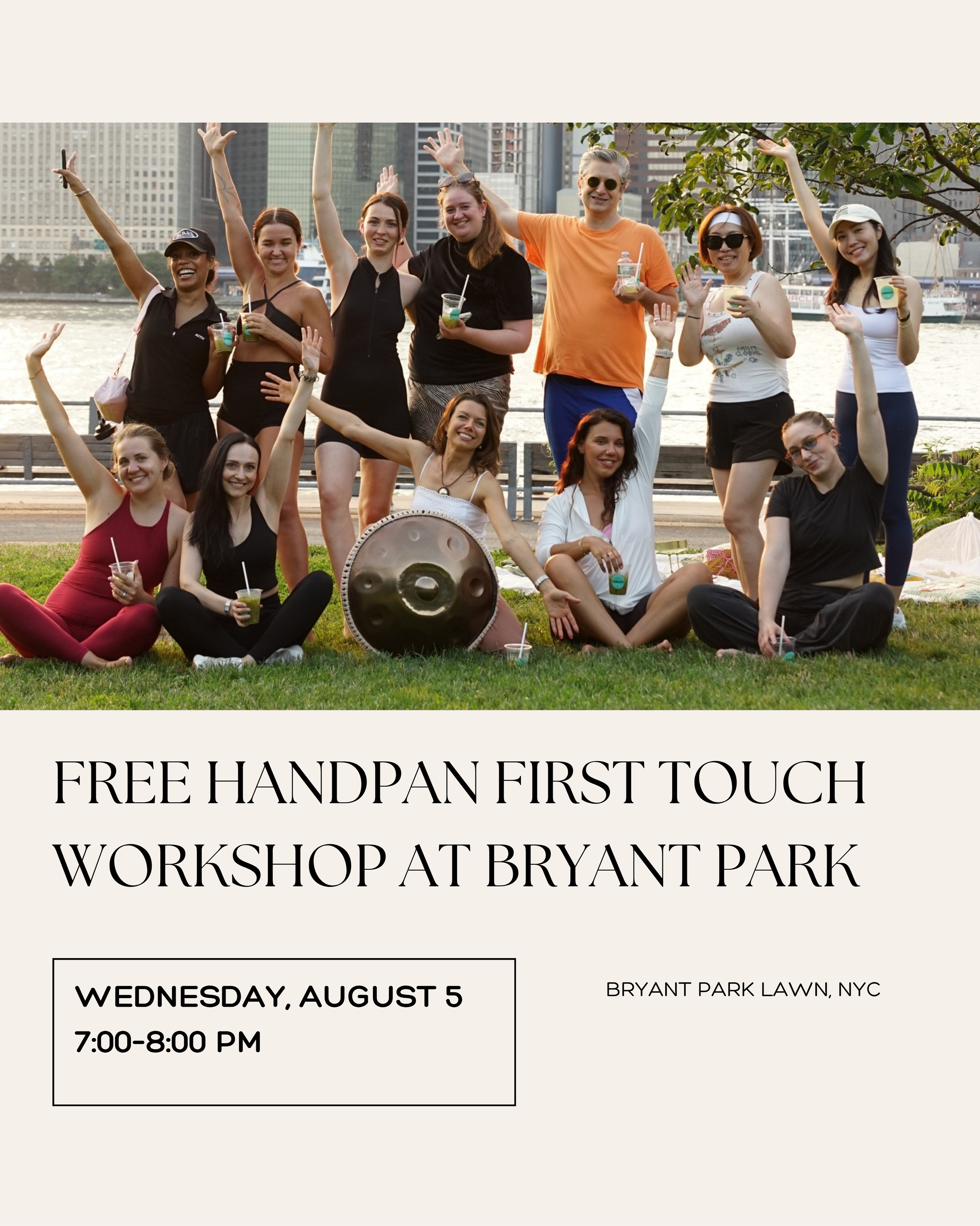 FREE Handpan First Touch Workshop at Bryant Park 🌿