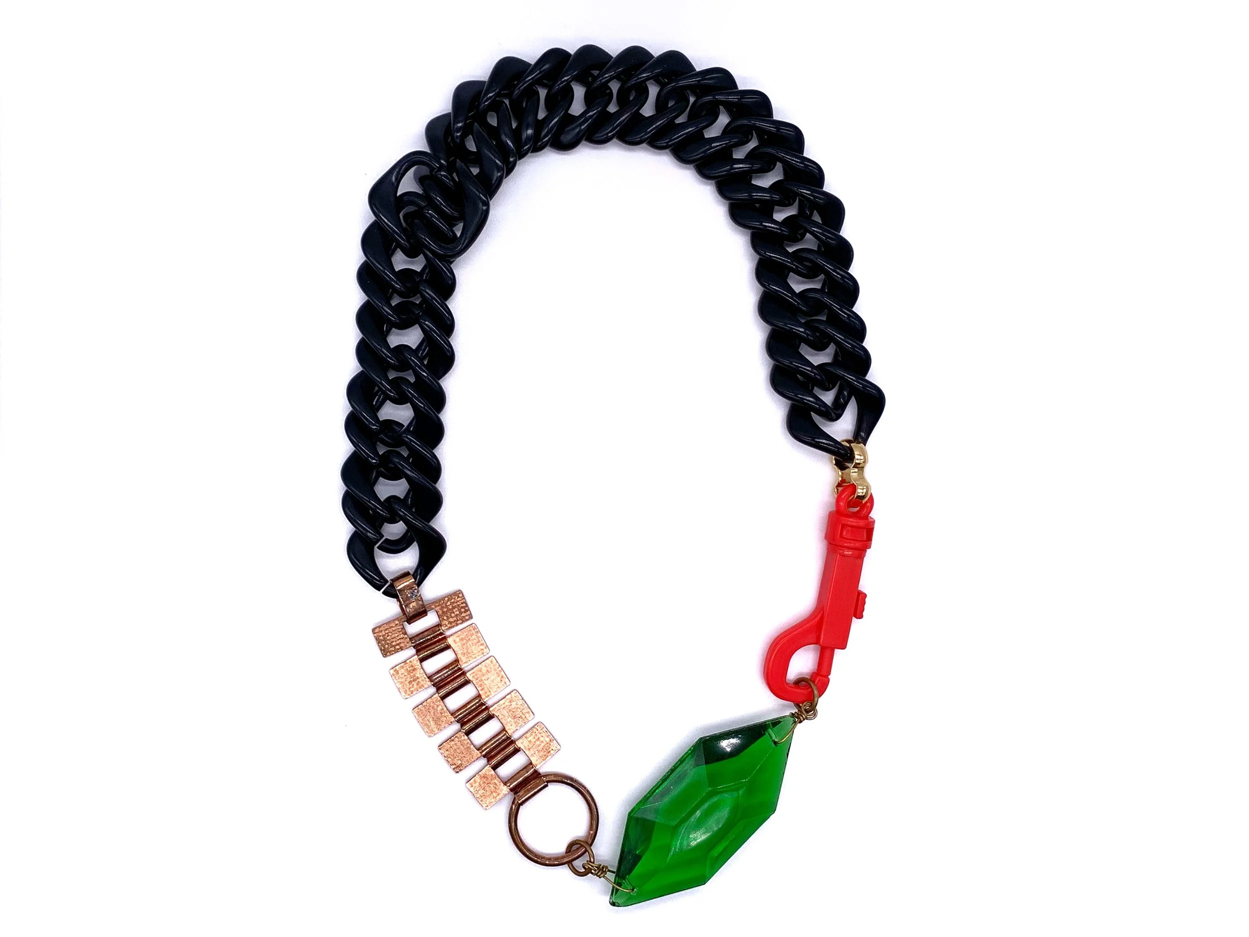 Mixed Media Lucite Chain Necklace