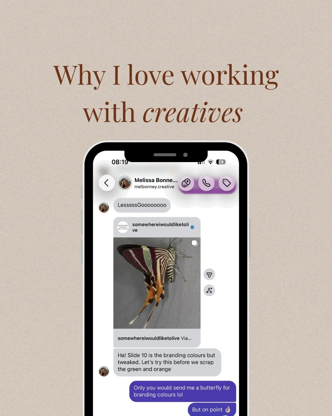 These are the kinds of briefs I get from my creative clients&hellip; a butterfly as branding colour inspo. After almost two decades of working with interior designers, photographers, furniture designers and industrial designers, I&rsquo;ve gotta say-
