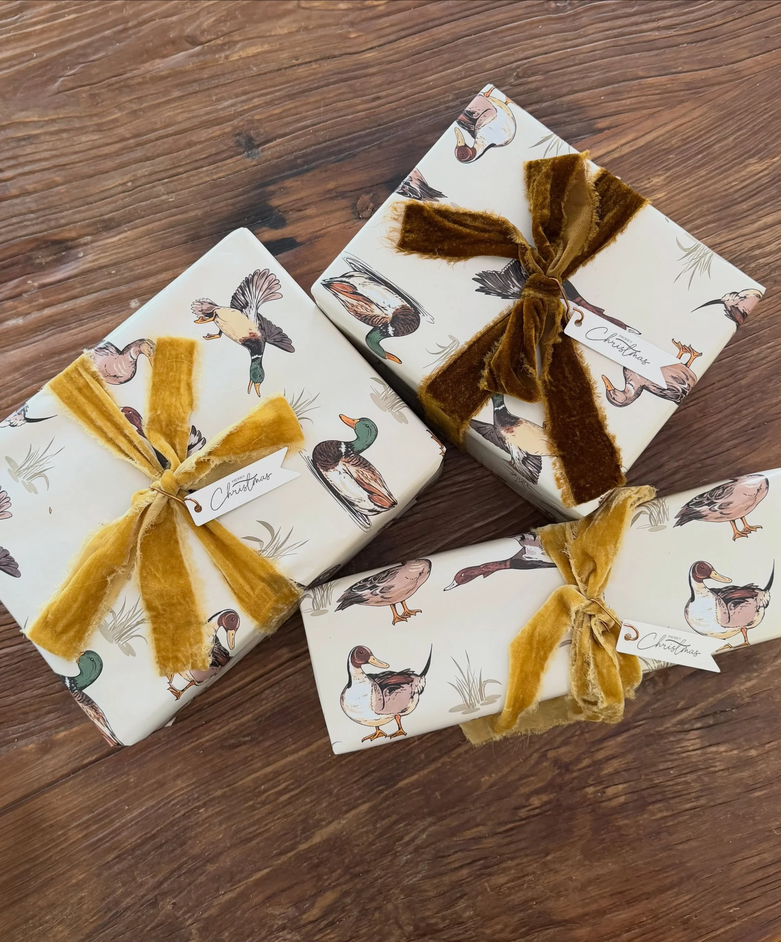 Christmas wrapping has officially begun, and this year&rsquo;s theme is Mallards &amp; Marigold. 🦆🌼

Our first Christmas in the old farmhouse, so naturally I&rsquo;ve taken the country theme and run with it. Absolutely no surprises here.